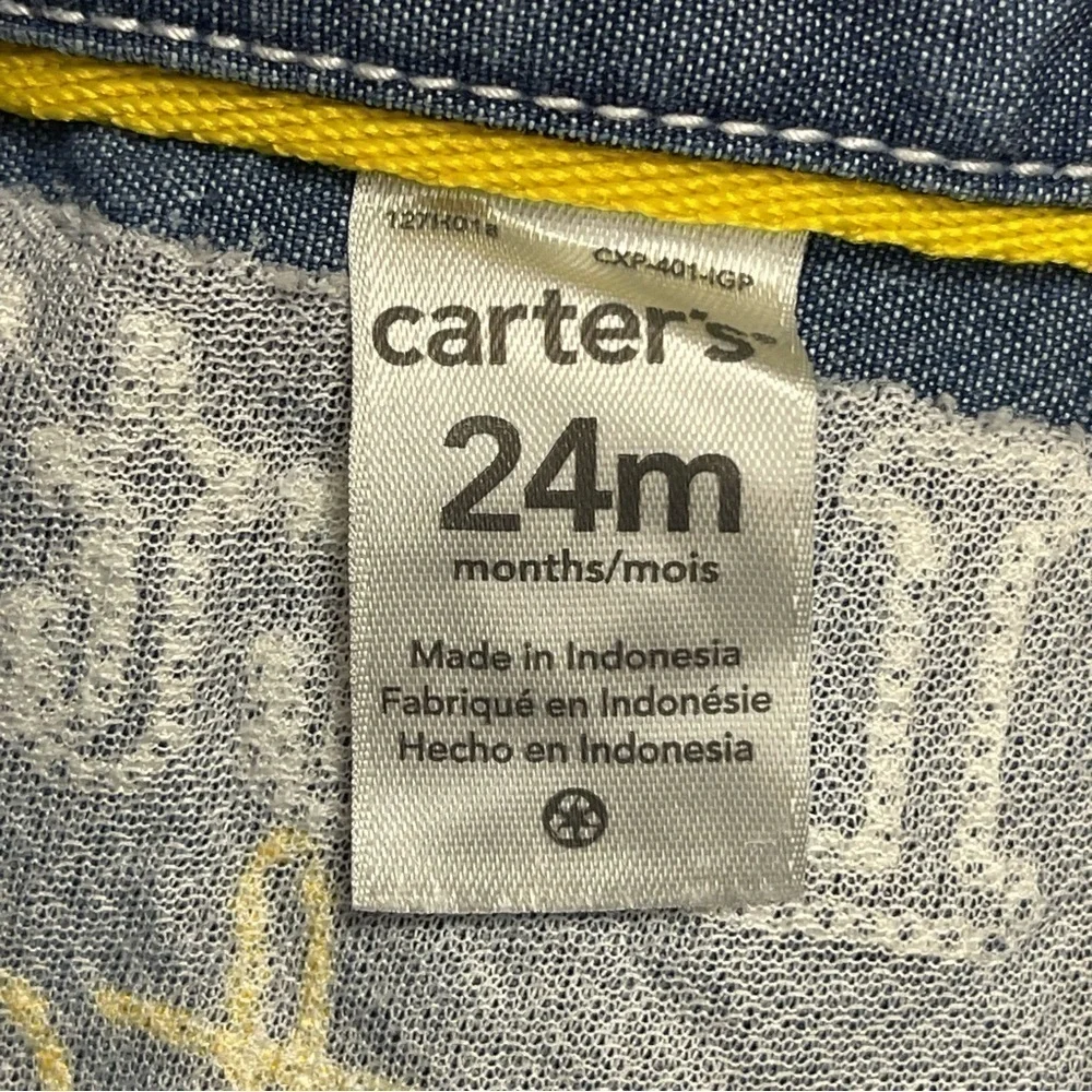 Carter’s Little Captain Chambray Long Sleeve Jumpsuit Size 24 Months Baby